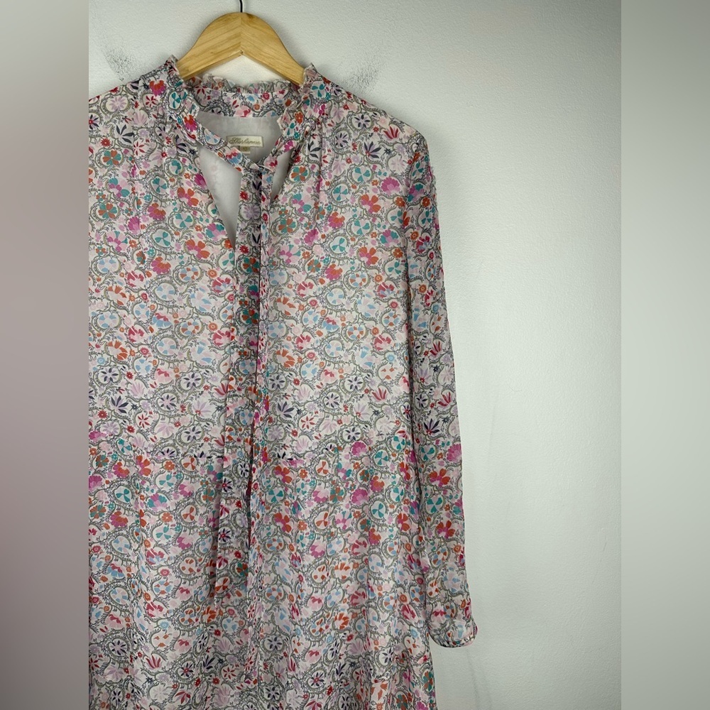 Shoshanna Avila Floral 100% Ruffle Silk Cocktail Mini Dress Size 10‎ - Picture 4 of 10